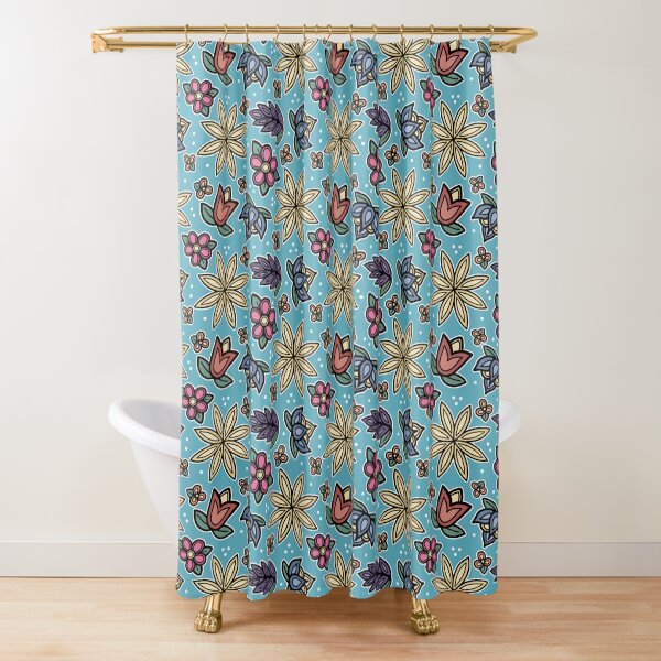 Item preview, Blue Indigenous Flower Pattern designed and sold by WaabigwanGiizis.