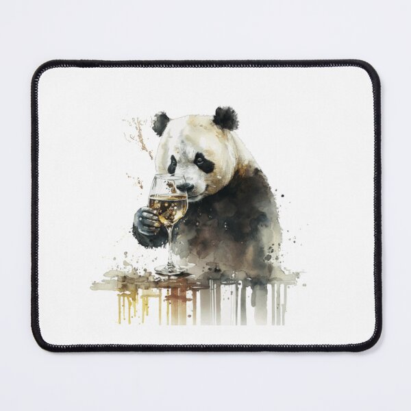 Item preview, Panda drinks wine funny humorous logo designed and sold by FreewayPrint.