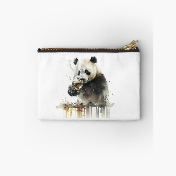 Item preview, Panda drinks wine funny humorous logo designed and sold by FreewayPrint.