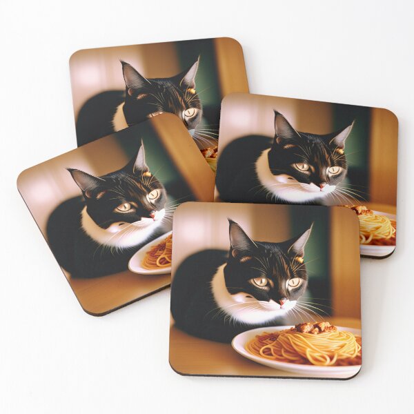Item preview, Cat Eating Spaghetti designed and sold by CreepyDesigns.