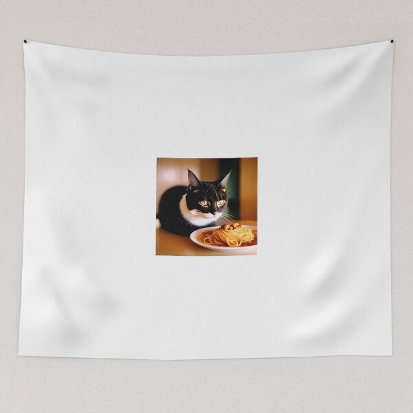 Item preview, Cat Eating Spaghetti designed and sold by CreepyDesigns.