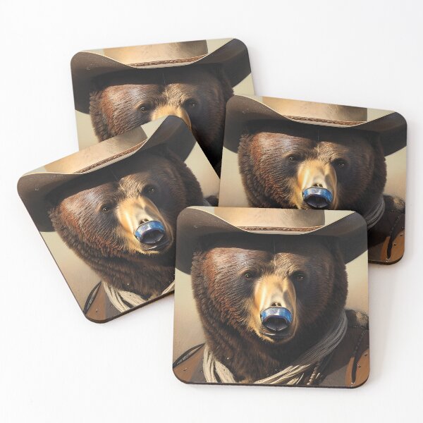 Aperçu de l'œuvre Peinture Ours Cowboy créée et vendue par The AI Art Gallery.