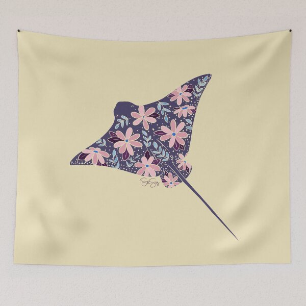 Item preview, Floral Stingray - Muted Cool Colors designed and sold by srsig designs.