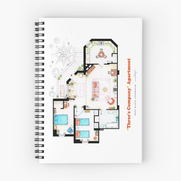 Item preview, Three's Company Apartment Floorplan designed and sold by TV Floorplans & More.