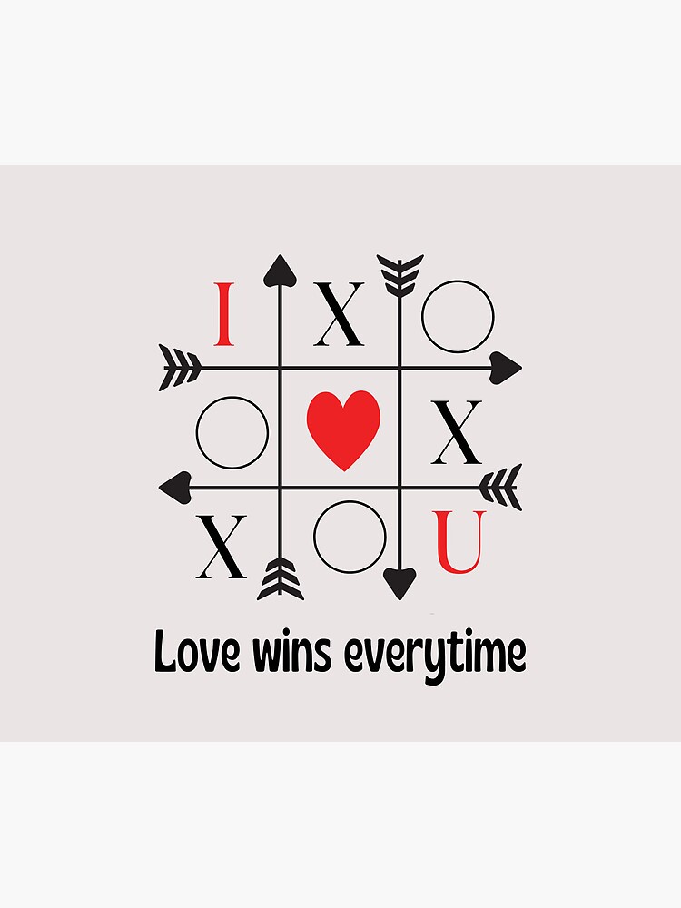 Thumbnail 5 of 5, Mouse Pad, Loves Wins Every time with Noughts and Crosses designed and sold by beanibubs.