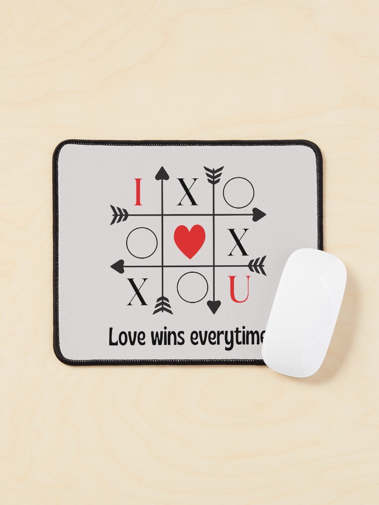 Thumbnail 1 of 5, Mouse Pad, Loves Wins Every time with Noughts and Crosses designed and sold by beanibubs.