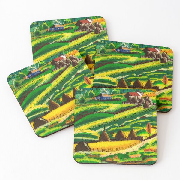 Item preview, Farm Landscape Reverse Glass Painting designed and sold by visfineart.