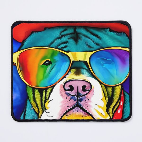 Item preview, Colorful Funny Pitbull Art designed and sold by ArtistryCynthie.