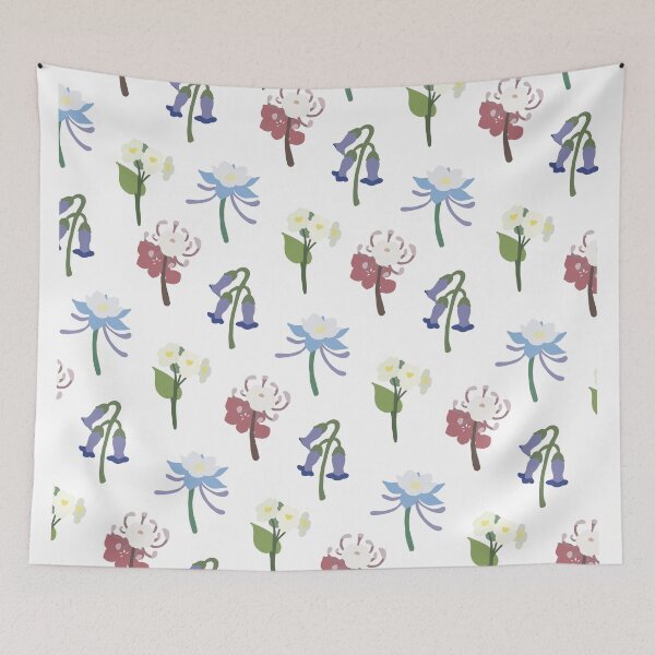 Item preview, Estampado de flores Liyue (blanco) designed and sold by casserolestan.