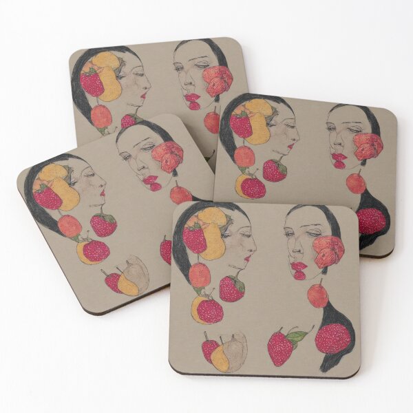 Item preview, Woman Line Drawing with Strawberries and Fruit designed and sold by bryanchvzz.