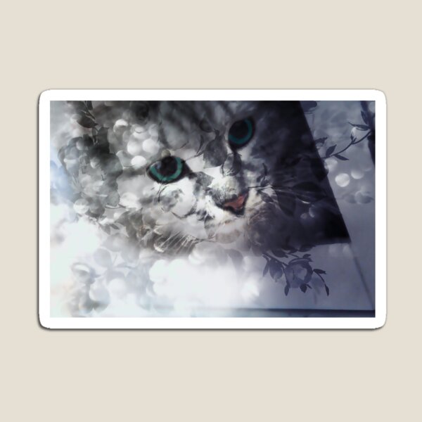 Item preview, Green-eyed Kitty Peering Through the Cloudy Bush designed and sold by DistortionArt.