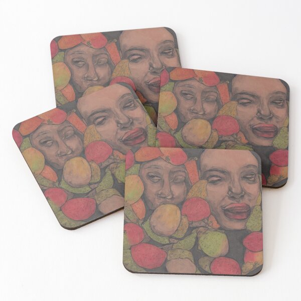 Item preview, Black Woman Portrait with Mango and Tropical Fruit designed and sold by bryanchvzz.