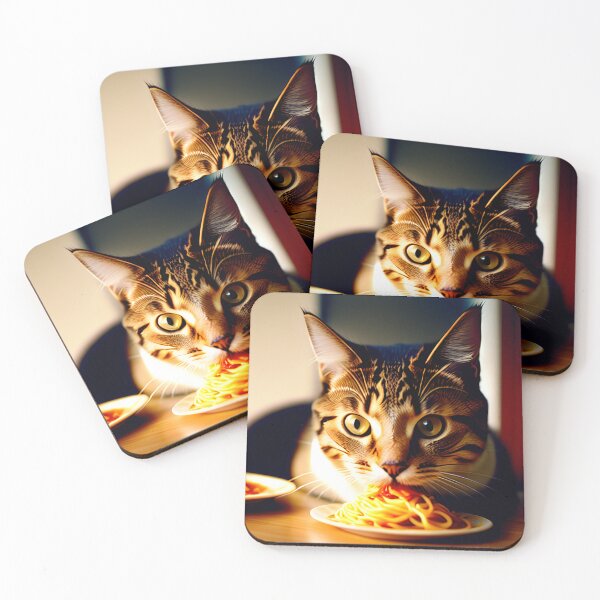 Item preview, Cat Eating Spaghetti designed and sold by CreepyDesigns.