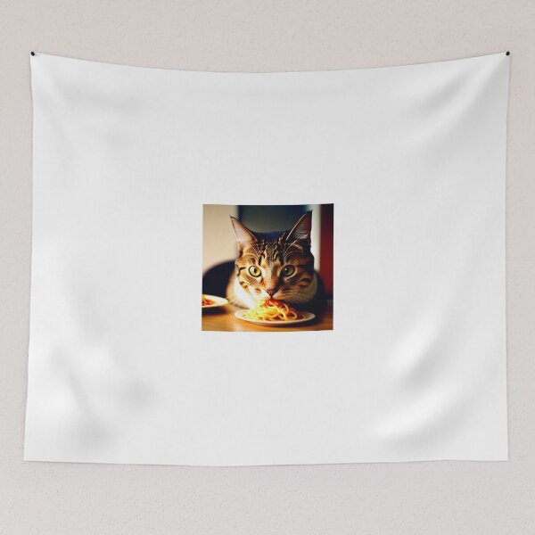 Item preview, Cat Eating Spaghetti designed and sold by CreepyDesigns.