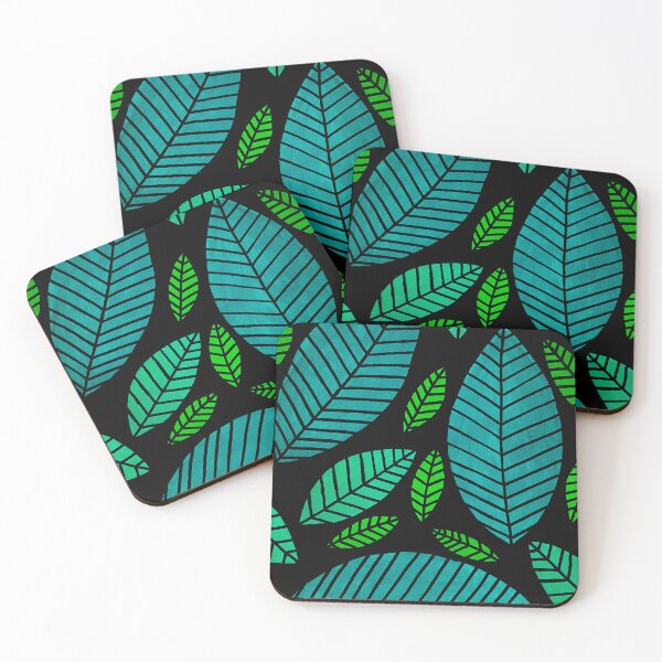 Item preview, Block Green Leaves designed and sold by EniPennyDesigns.