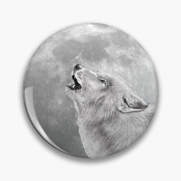Item preview, Howling wolf head, moon background designed and sold by SylvieG18.