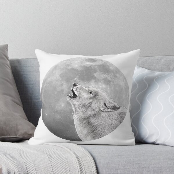 Item preview, Howling wolf head, moon background designed and sold by SylvieG18.