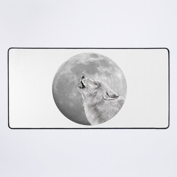 Item preview, Howling wolf head, moon background designed and sold by SylvieG18.