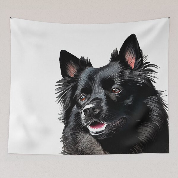 Item preview, Watercolor Painting of Schipperkes Small Dog Breed2 designed and sold by Nalaxation.