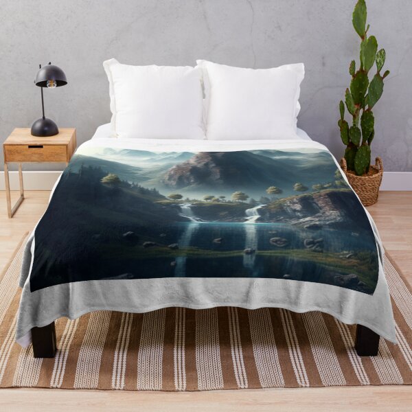 Artikelvorschau, Berge mit Wasserfällen und Tress Wall Art entworfen und verkauft von RelaxTimeYogaa.