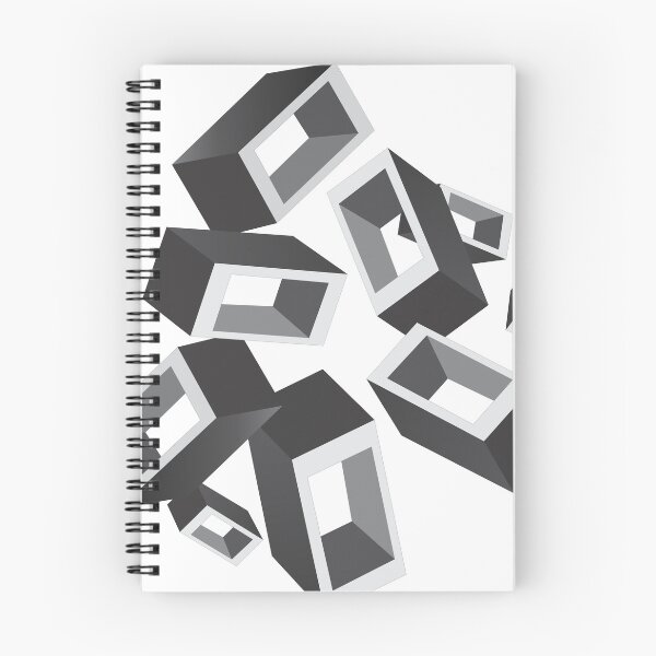 Item preview, Optical illusion falling grey cube designed and sold by Black Box Studio.