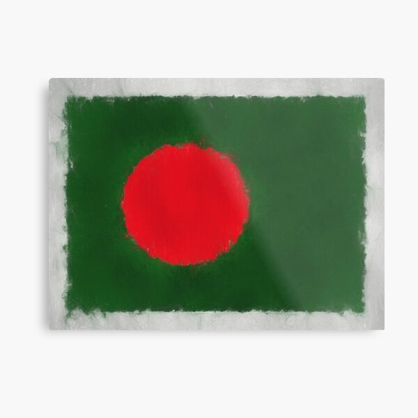 Bangladesh Flag Reworked No. 66, Series 3 Metal Print