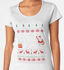 Lustiger PU-Mathe-Gleichungs-Weihnachtsstrickjacke-Lehrer Premium Rundhals-Shirt