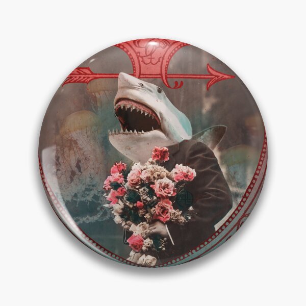 Item preview, Victorian Beau SHARK Gentleman Suitor Valentine Wedding Greeting Card Sticker Design Stationery designed and sold by sandpaperdaisy.