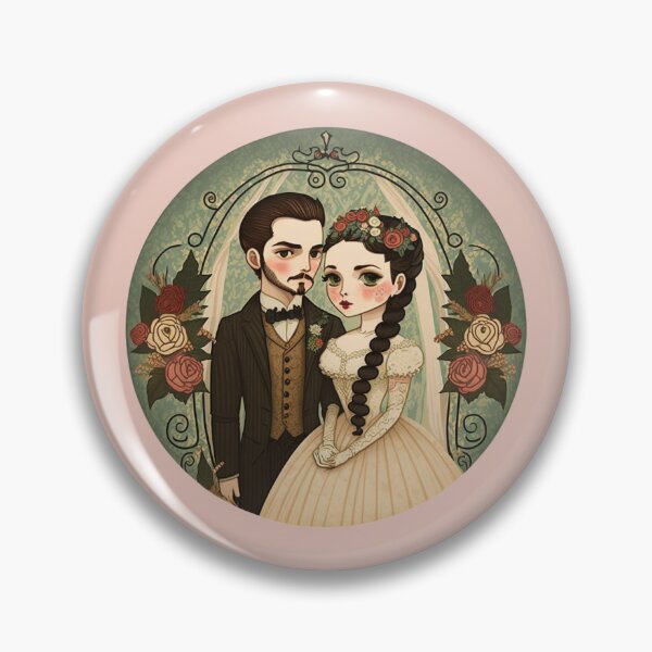 Item preview, soft romantic wedding couple designed and sold by LuckyRonin.