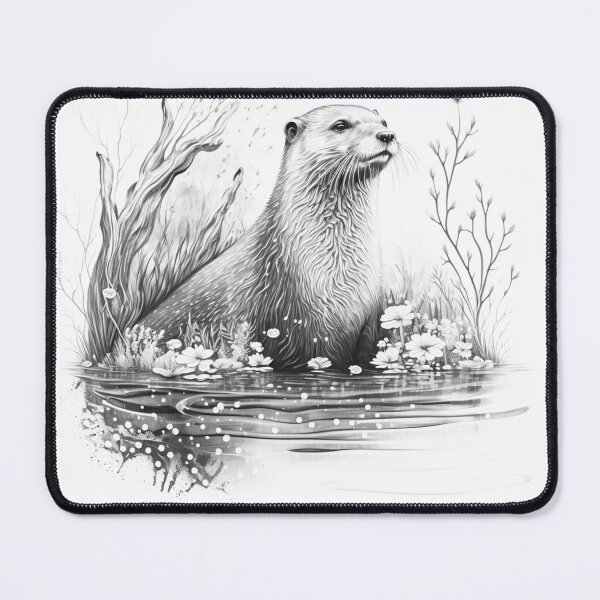Item preview, cute otter in lake designed and sold by diixtarshop.