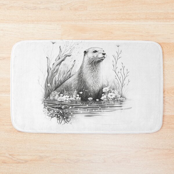 Item preview, cute otter in lake designed and sold by diixtarshop.