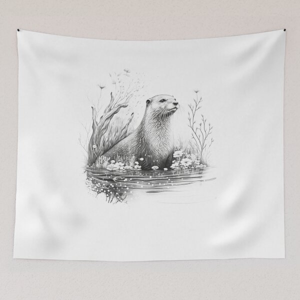 Item preview, cute otter in lake designed and sold by diixtarshop.