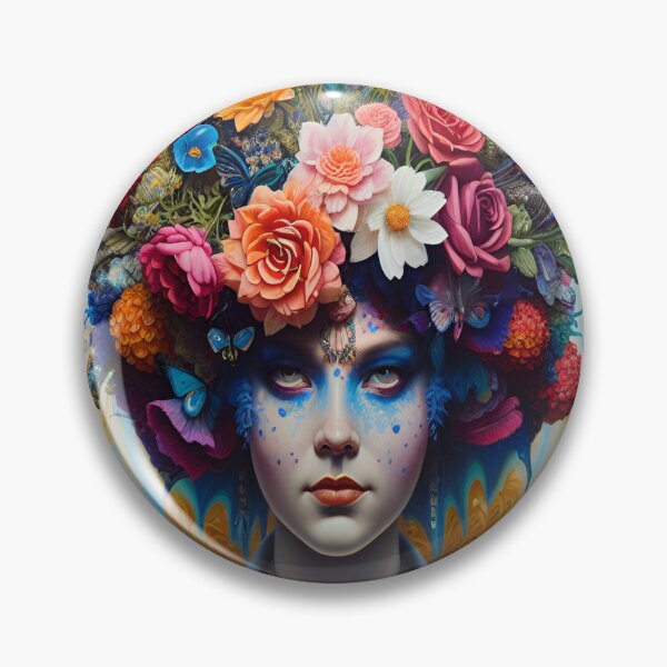 Item preview,    Blossomplenish goddess with extravagant multicolored flower tribal adornment designed and sold by A-i-Artistry.
