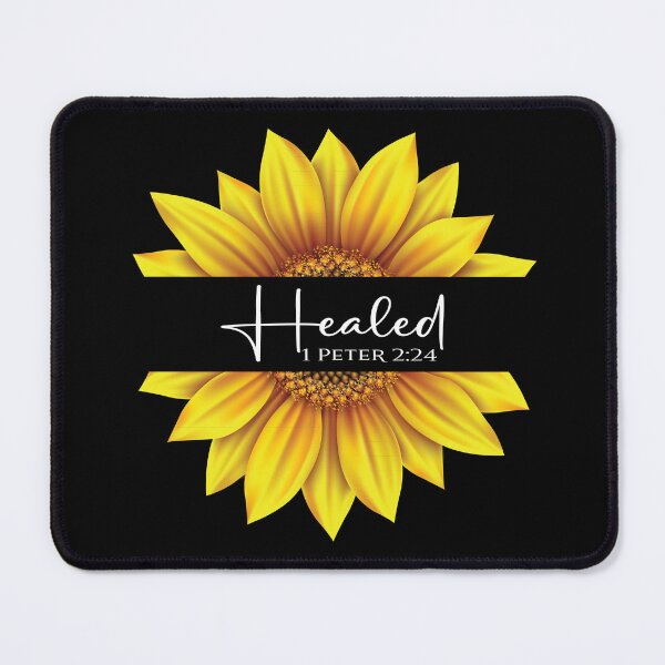 Item preview, Christian Sunflower design - I am Healed - 1 Peter 2:24 designed and sold by simplydesignart.