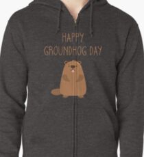 2018 Happy Groundhog Day Zipped Hoodie