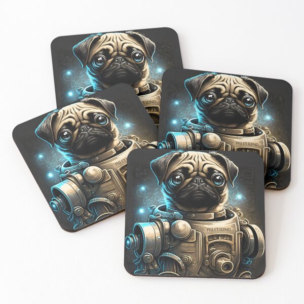 Item preview, Robot Pug: A Futuristic Mechanical Companion designed and sold by Digital-Dreamer.