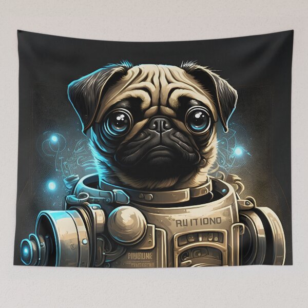 Item preview, Robot Pug: A Futuristic Mechanical Companion designed and sold by Digital-Dreamer.
