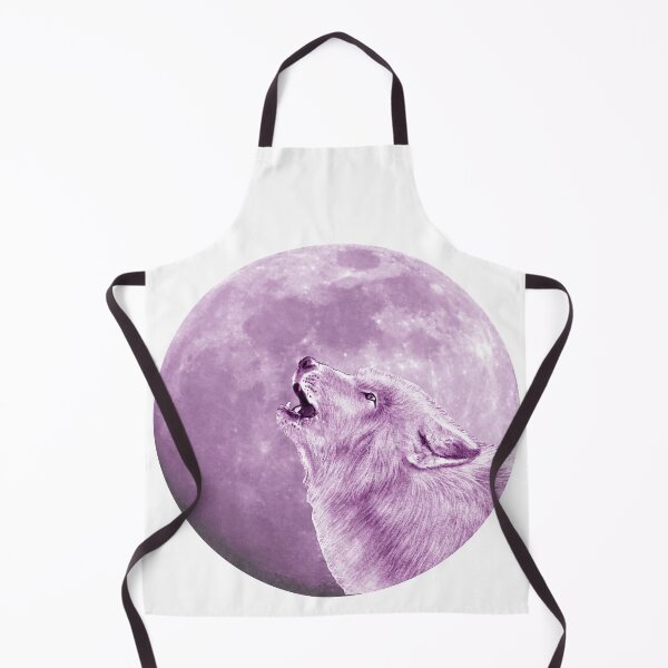 Item preview, Howling wolf head, moon background - purple colorized version designed and sold by SylvieG18.
