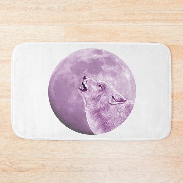 Item preview, Howling wolf head, moon background - purple colorized version designed and sold by SylvieG18.