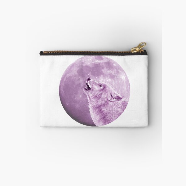 Item preview, Howling wolf head, moon background - purple colorized version designed and sold by SylvieG18.
