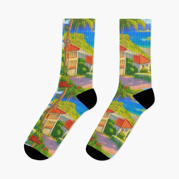 Item preview, tropical town by the sea designed and sold by hedoniism-shop.
