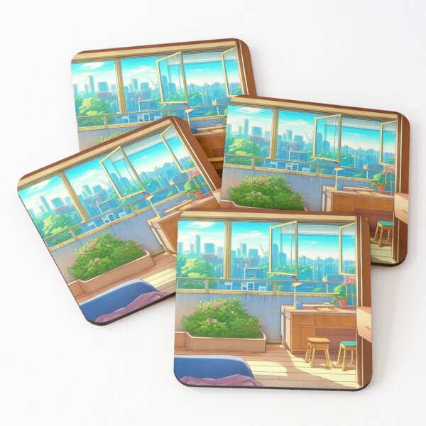 Item preview, beautiful view of the city through the bedroom window designed and sold by hedoniism-shop.