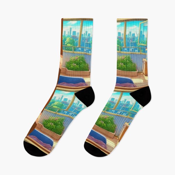 Item preview, beautiful view of the city through the bedroom window designed and sold by hedoniism-shop.