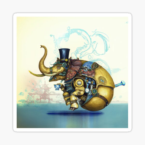 Steampunk Elephant Sticker