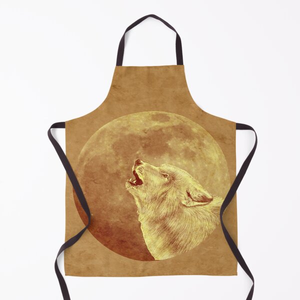 Item preview, Howling wolf head, moon background - brown marbled version designed and sold by SylvieG18.