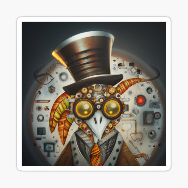 Steampunk Bird. Sticker