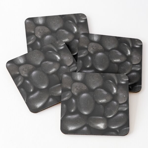 Item preview, Damp Alaskan Black River Pebbles designed and sold by visfineart.