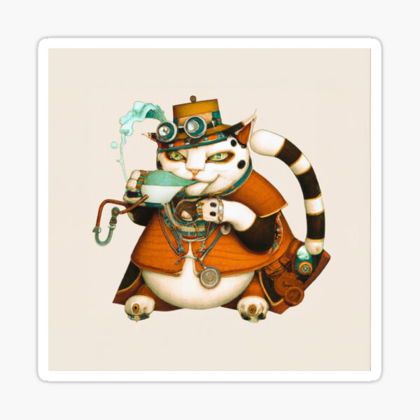 Steampunk Cat Sticker