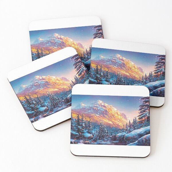 Item preview, Creek in Snowy Forest With Mountains in Background designed and sold by CMHerd.