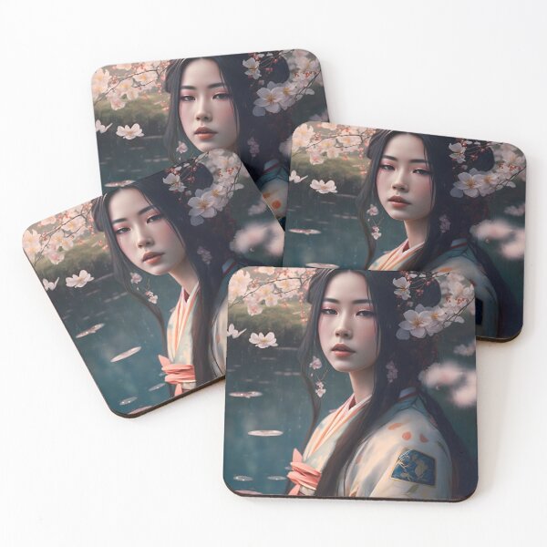 Item preview, Captivating Beauty: A Geisha in a Cherry Blossom Dream designed and sold by Digital-Dreamer.